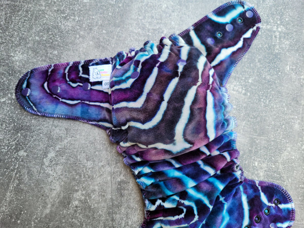 Midnight grape handdyed OBV (Hybrid Fitted Cloth diaper)