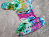 Crystal Geodes hand dyed OBV (Hybrid Fitted Cloth diaper)