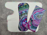 Hand dyed BHSFT (Stretchy Preflat + Trifold cloth diaper)