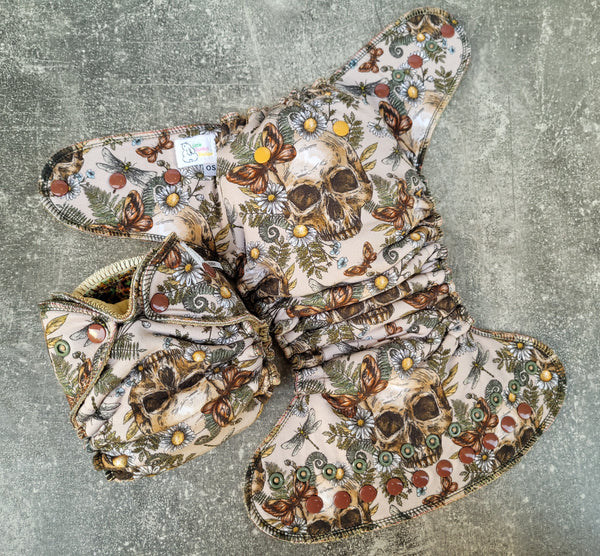 Skulls and Daisies (BSFT Hybrid cloth diapers)