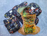 Mushrooms & Daisies (LBB Ai3 cloth diapers)