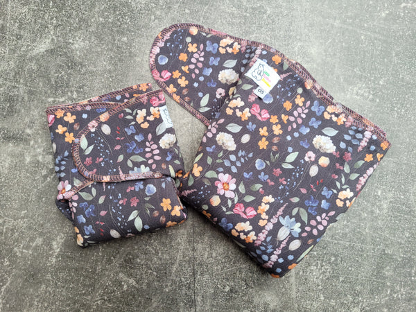 Watercolor Floral (BSFT Stretchy Preflat+Trifold cloth diaper)