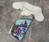 Blue Geode hand dyed BHSFT (Stretchy Preflat + Trifold cloth diaper)