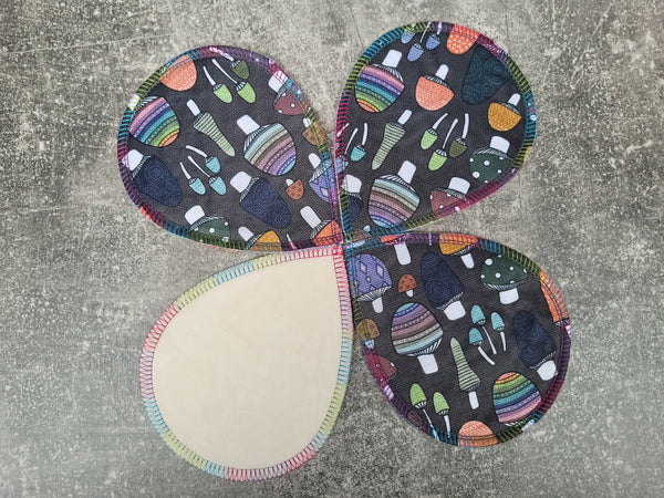 Burlap Mushrooms PUL (Breast Pad Set)