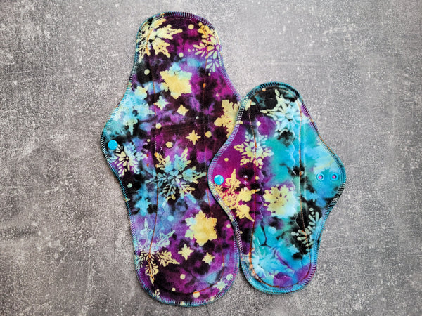 Midnight Snowflakes (cloth pads)