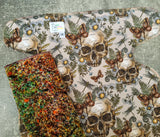 Skull and Daisies (BSFT Stretchy Preflat+Trifold cloth diaper)