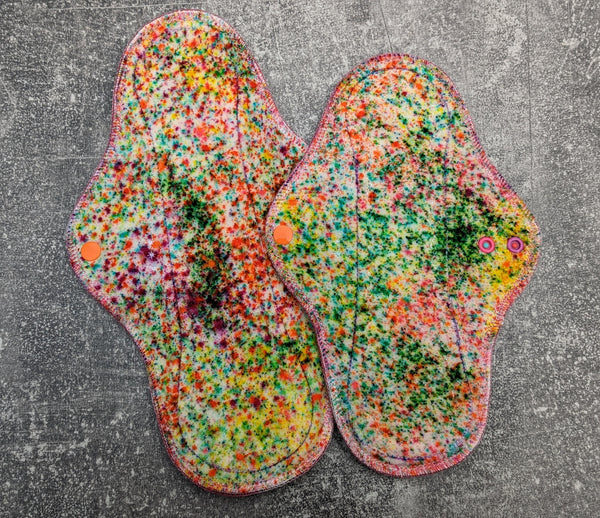 Confetti hand dyed OBV (cloth pads)