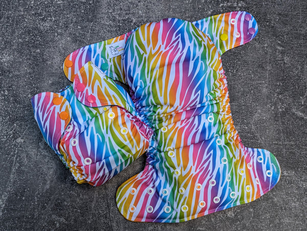 Zebra Rainbow (LBB Ai3v2 cloth diapers)